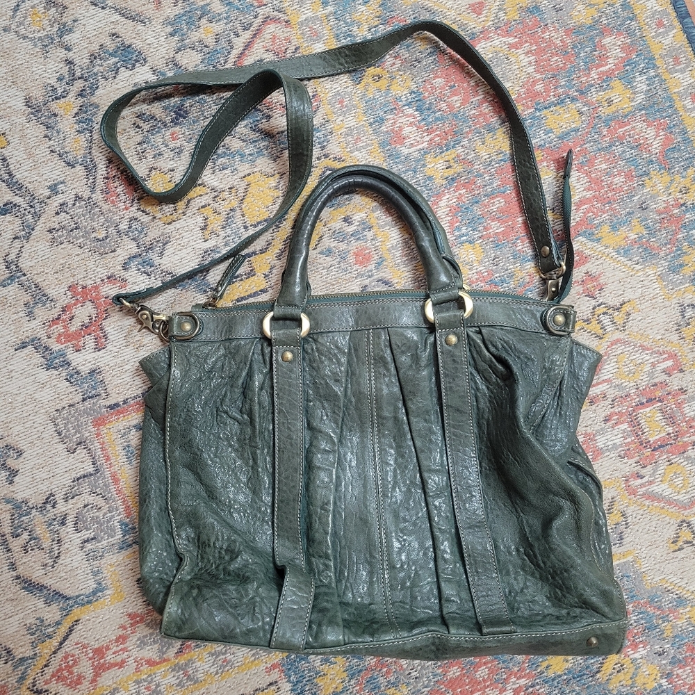 L'Incontro Green Italian Leather Bag